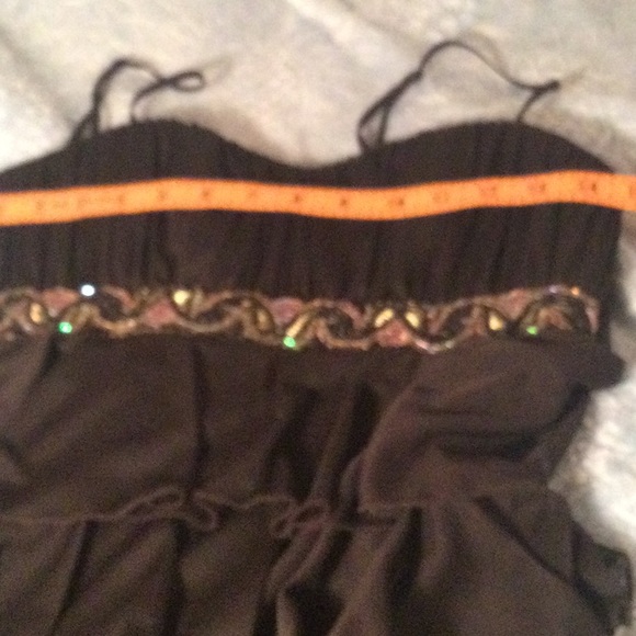 Cute black layered ruffle midi dress with sparkle sequins by Connected Apparel - Picture 6 of 13